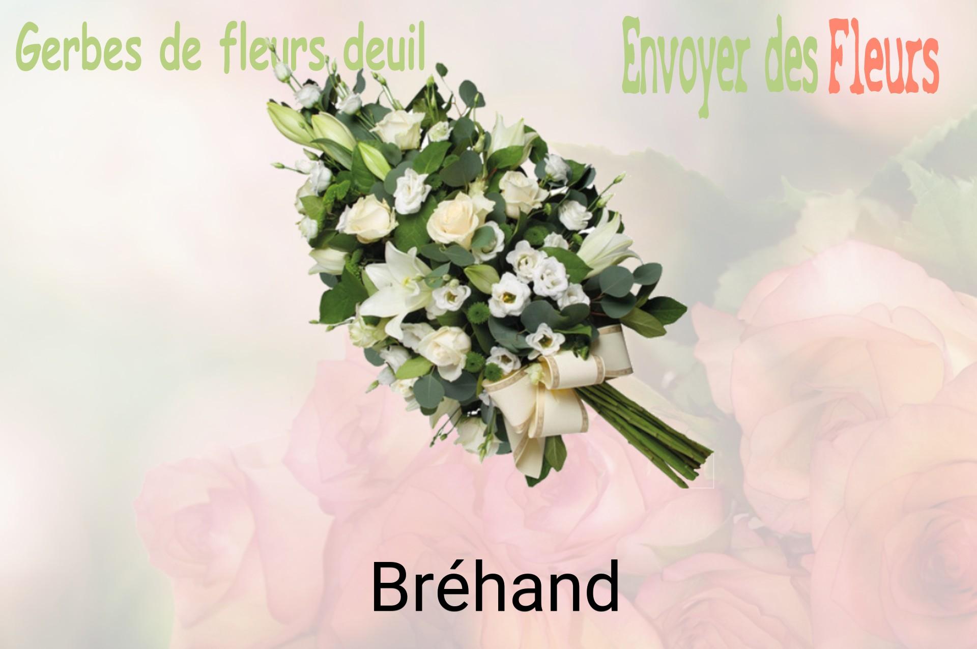 Gerbe de fleurs de deuil livrée à Bréhand